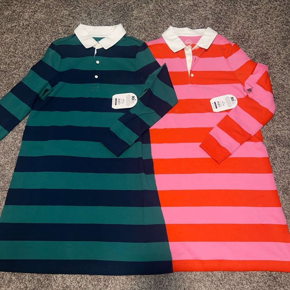 Girls Striped collared dresses